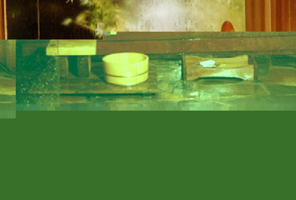 Wooden and Acrylic Bath on Japanese Bathroom Set (2) japanese bathroom set